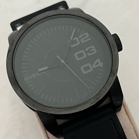 Diesel Men's Round Black Dial Watch With Black Silicone Strap - Picture 2 of 9